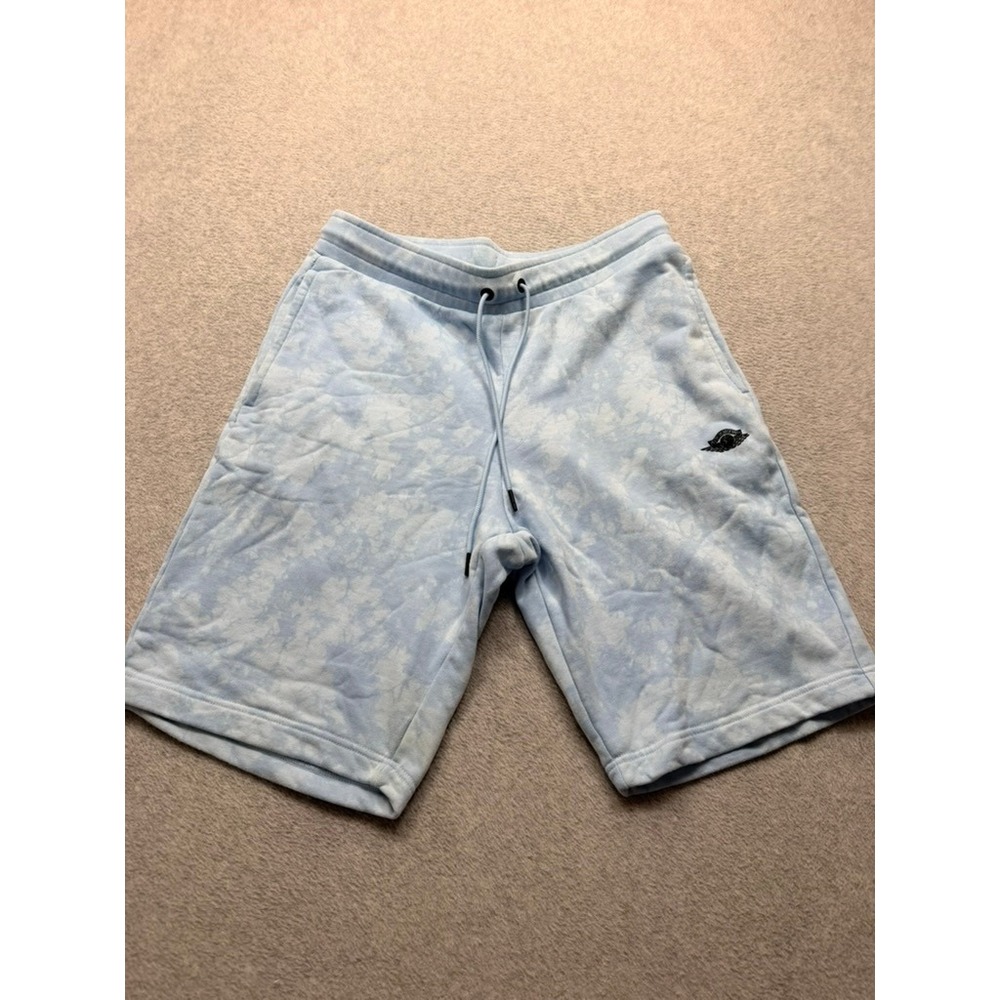 Jordan Mens Tie Dye Fleece Shorts Light Blue White Wings Logo CZ0850-434